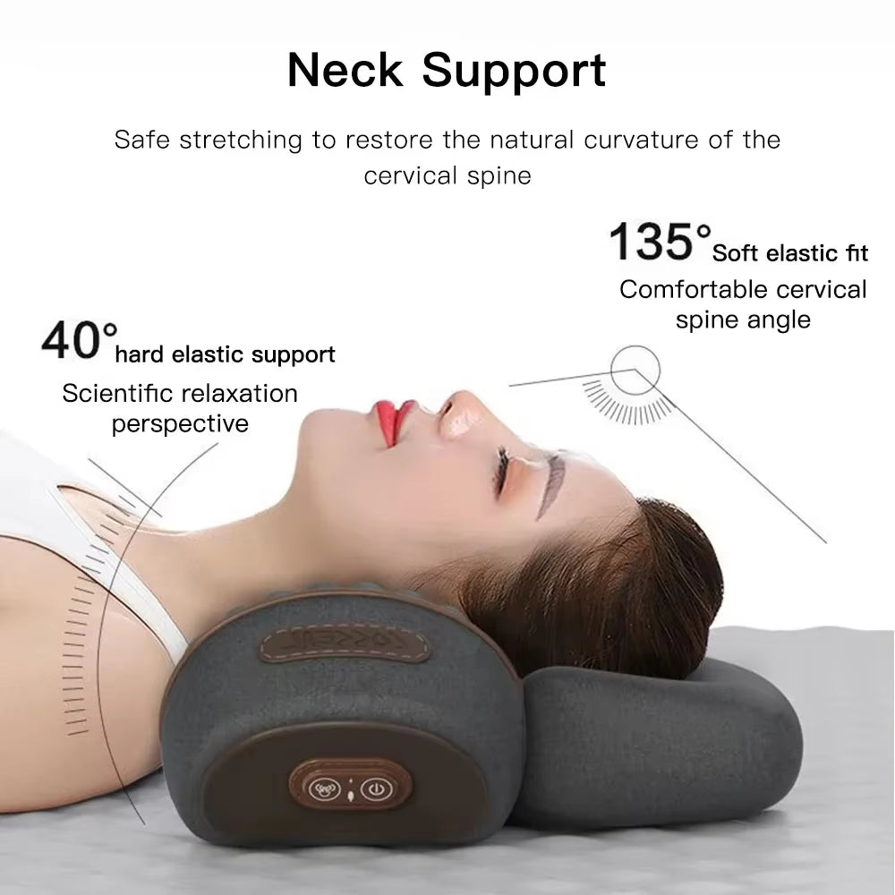 Heated Compress Memory Foam Cervical Pillow with Vibration Relief Feature for Neck Massage