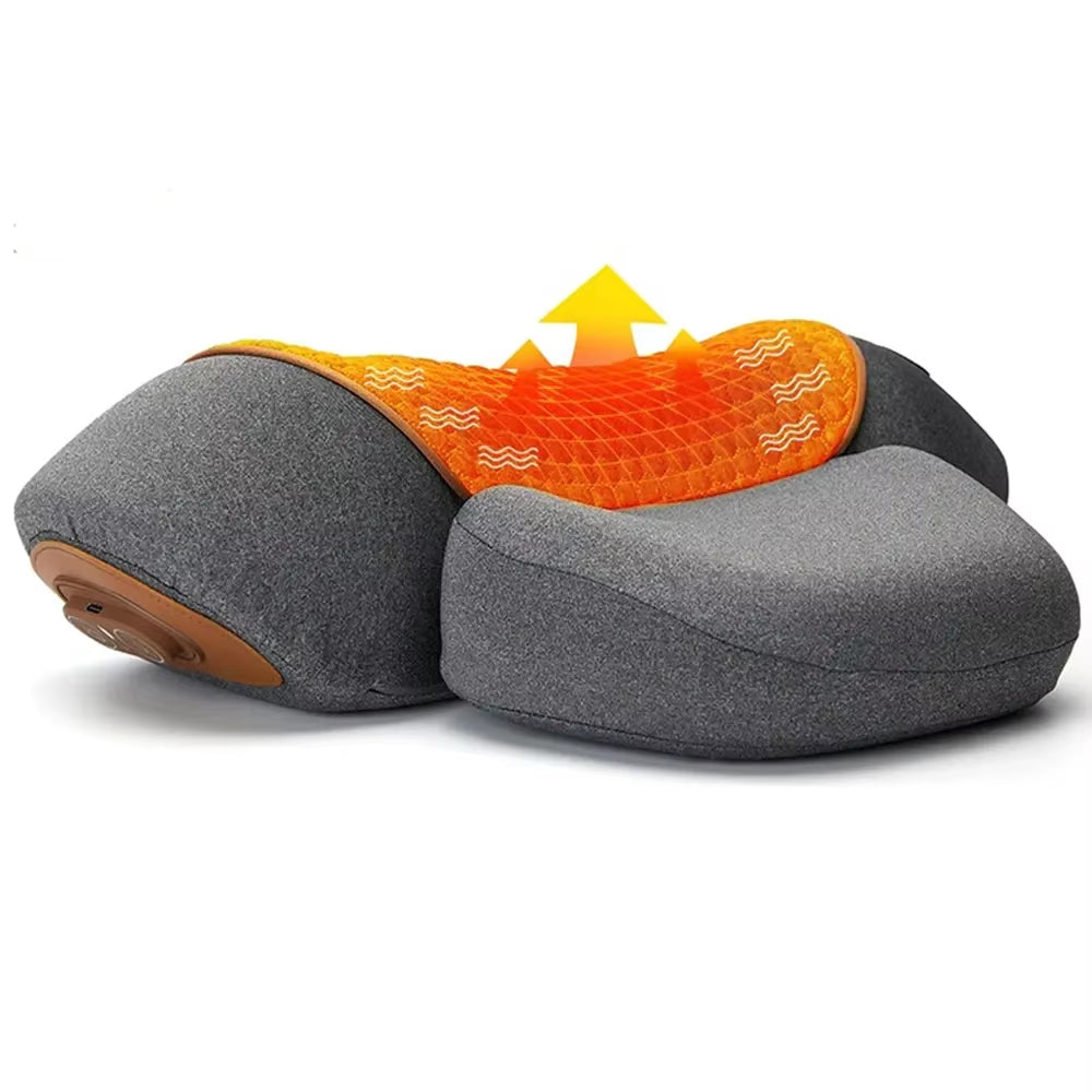 Heated Compress Memory Foam Cervical Pillow with Vibration Relief Feature for Neck Massage
